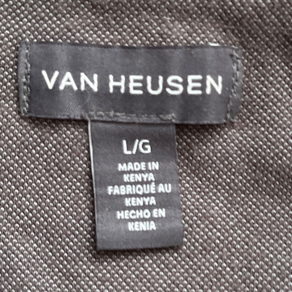 Van Heusen Flex Men's 1/4 Button Pullover Heather Grey Fleece - Picture 3 of 4